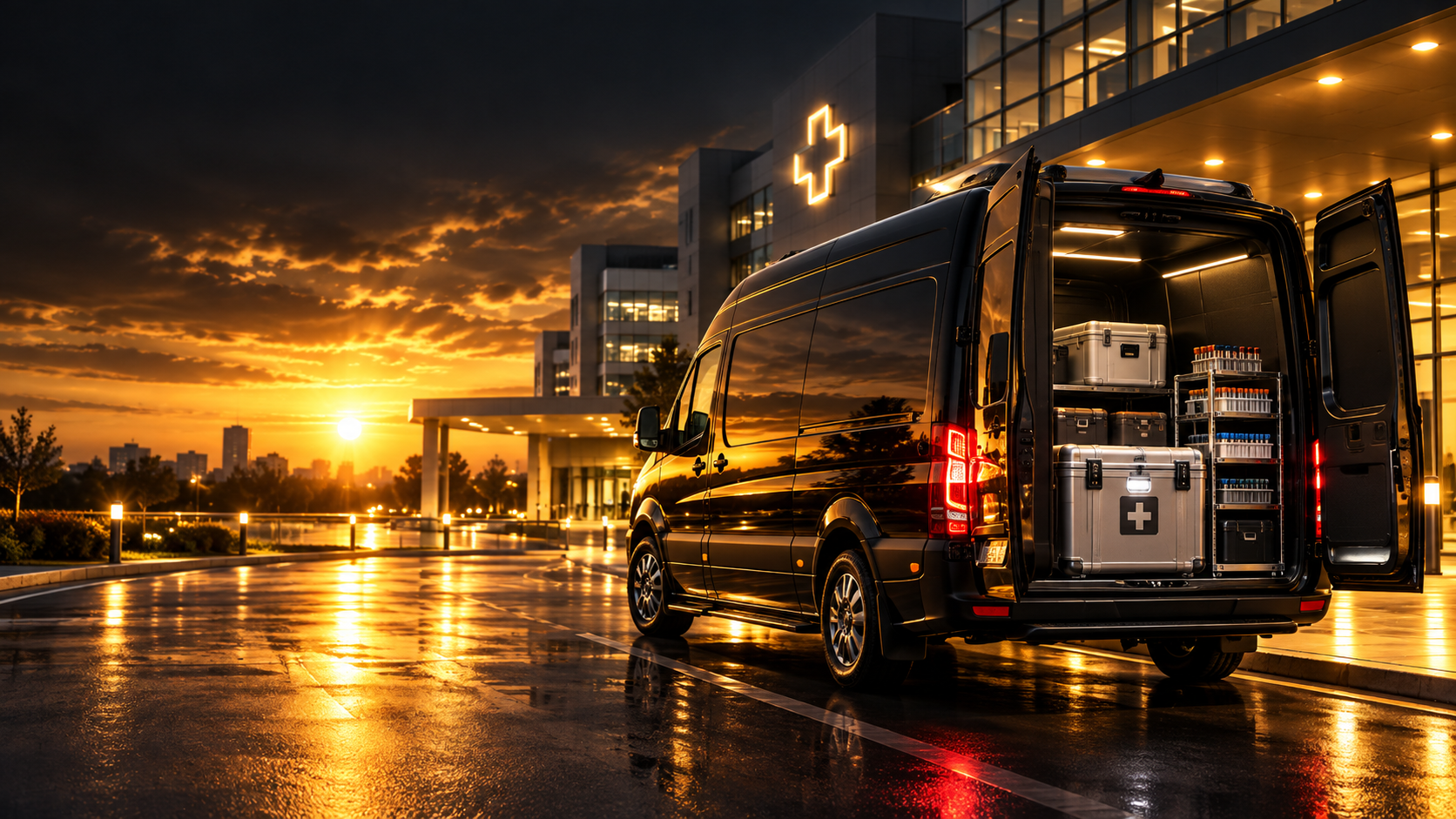 Illustrated medical courier transport